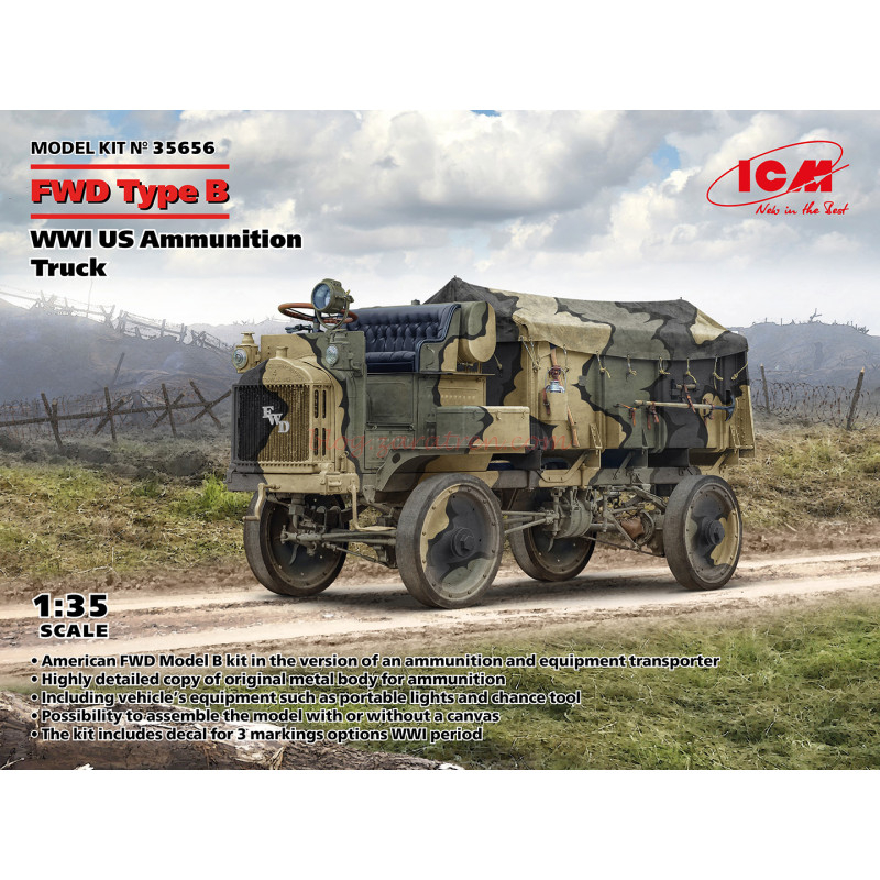 ICM – Camión de Municiones Estadounidense de la Primera Guerra Mundial, Escala 1:35, Ref: 35656