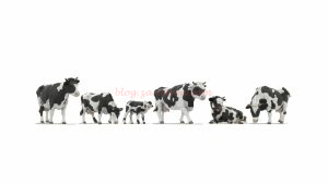 Noch - Conjunto de cinco vacas lecheras y un ternero, 6 Figuras, Escala Z, Ref: 44540