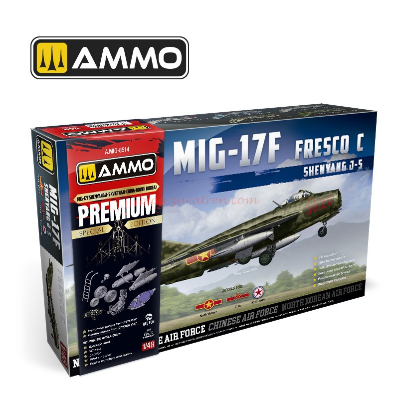 Ammo – Avión MiG-17F Shenyang J-5 Vietnam-China-North Korea, Escala 1:48, Ref: A.MIG-8514