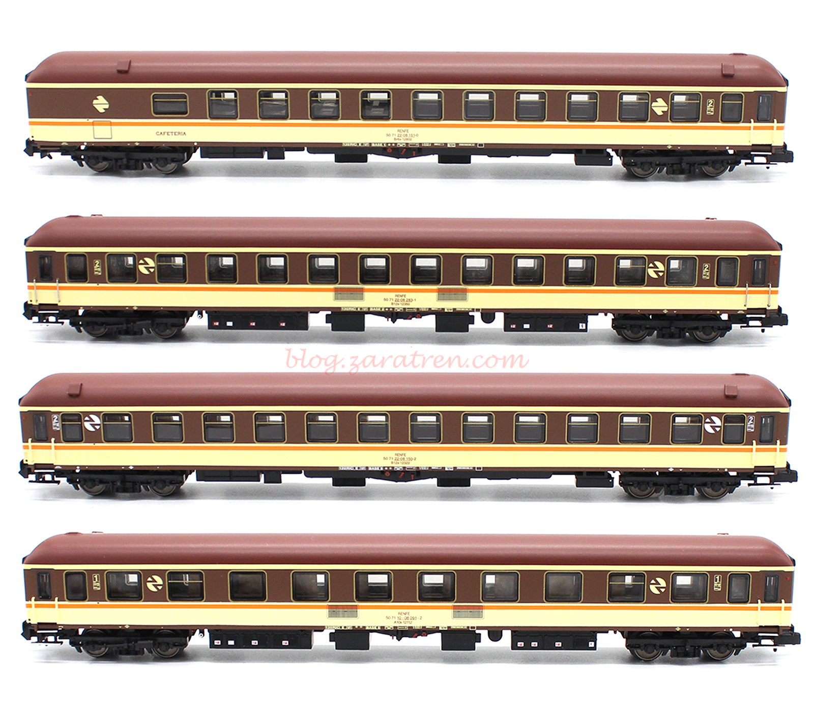 Mftrain – Set de cuatro coches de viajeros Estrella 12.000 RENFE, Escala N, Ref: N71017