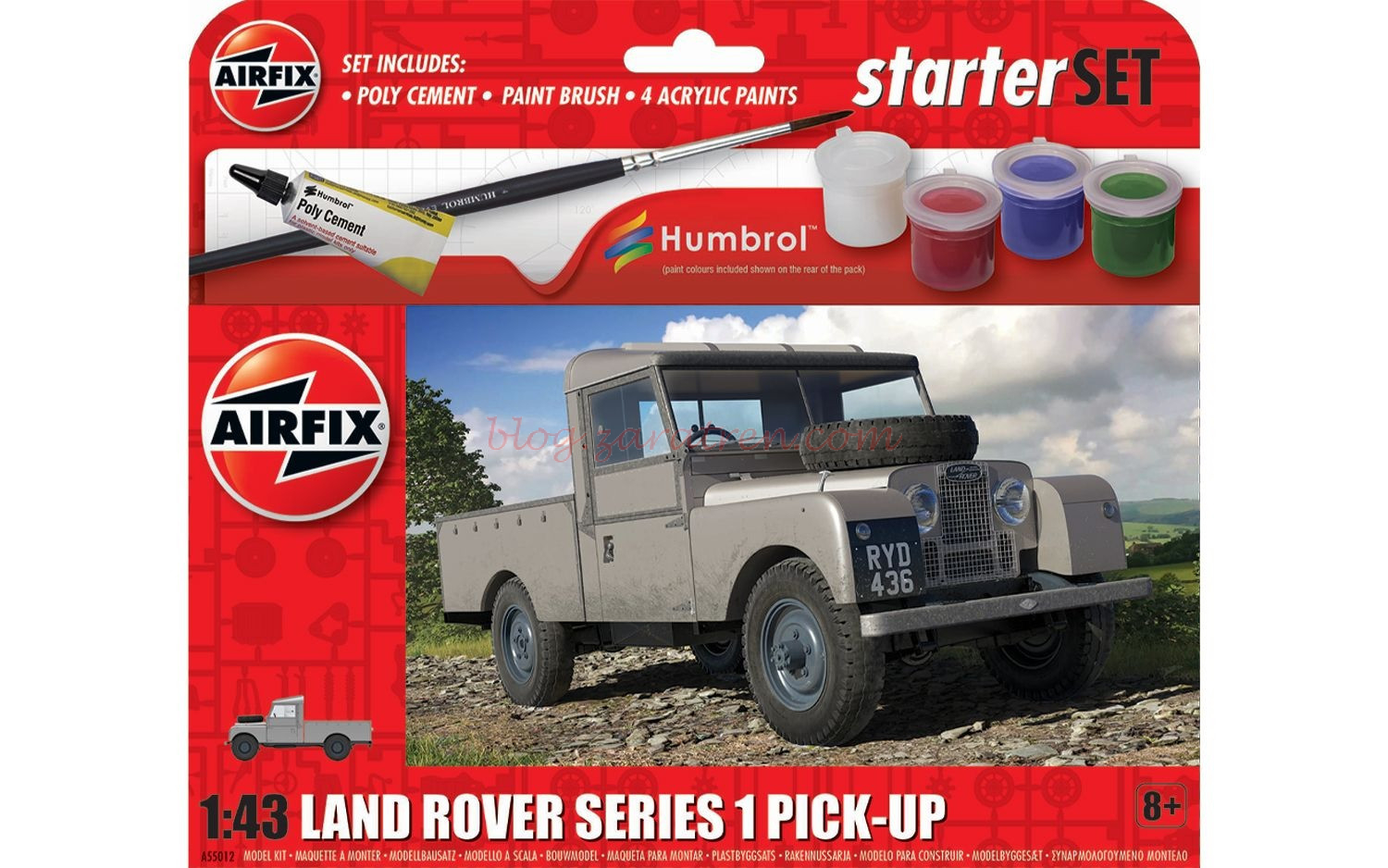 Airfix – Vehículo Land Rover Series 1 Pick-Up, Escala 1:43, Ref: A55012