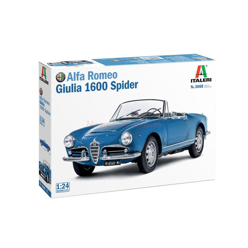 Italeri – Coche Alfa Romeo Giulia 1600 Spider, Escala 1:24, Ref: 3668.