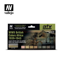 Vallejo – Set WWII British Colors Africa 1939-1943, 8 botes de 17 ml, Ref: 71.622
