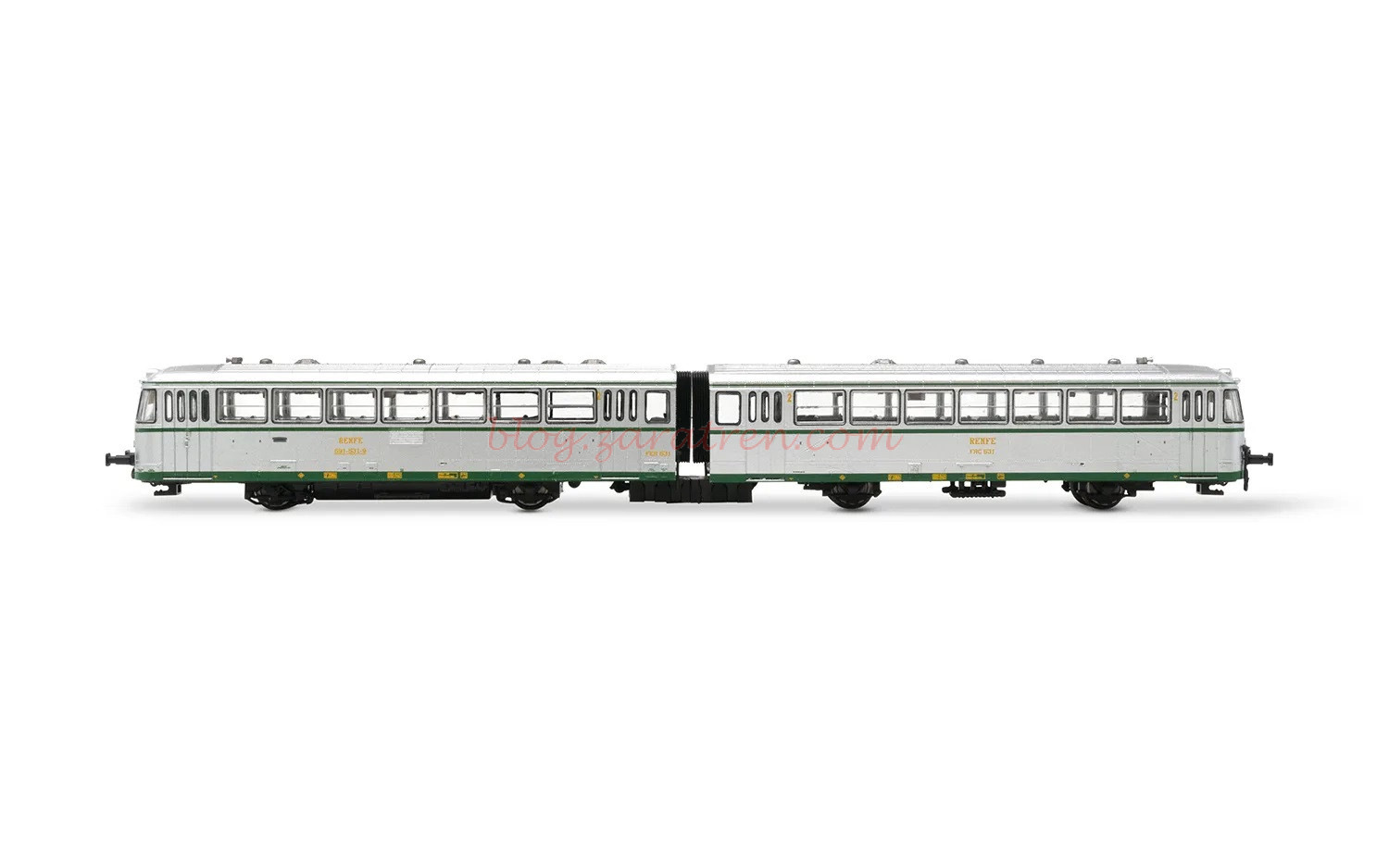 Arnold – Automotor diésel 591-531 “Ferrobús”, dos coches, plata, con UIC, RENFE, Analógico, Ep. IV, Escala N, Ref: HN2351