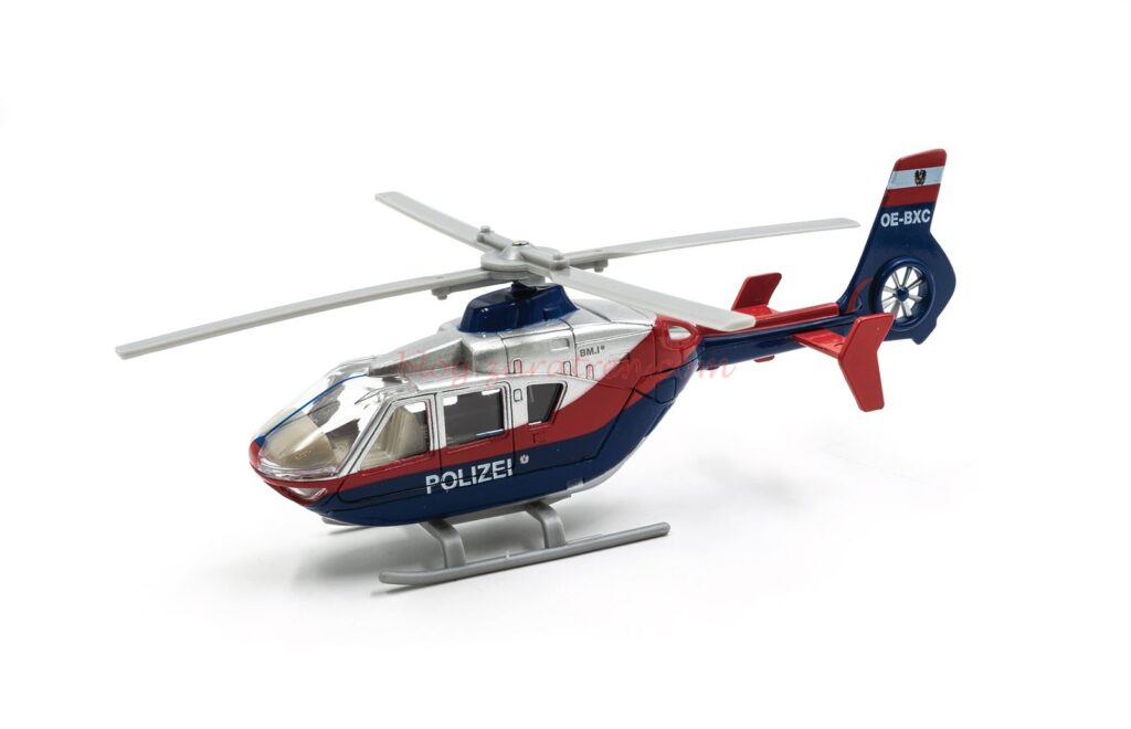 Minis Lemke, Helicóptero de la policía alemana, Color plata-azul, Escala N, JC3102