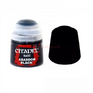 Citadel Colour - Acrílico, Pintura Base: Abaddon Black, Bote 12 ml. Ref: 21-25