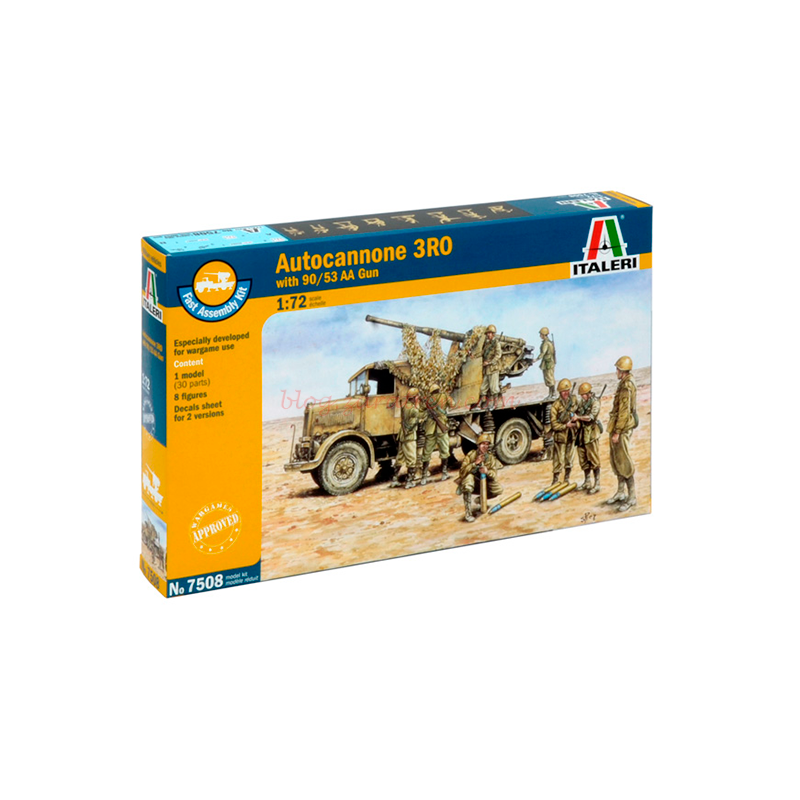 Italeri – Vehículo militar Autocann. 3RO 90/53 AA gun, Escala 1:72, Ref: 7508