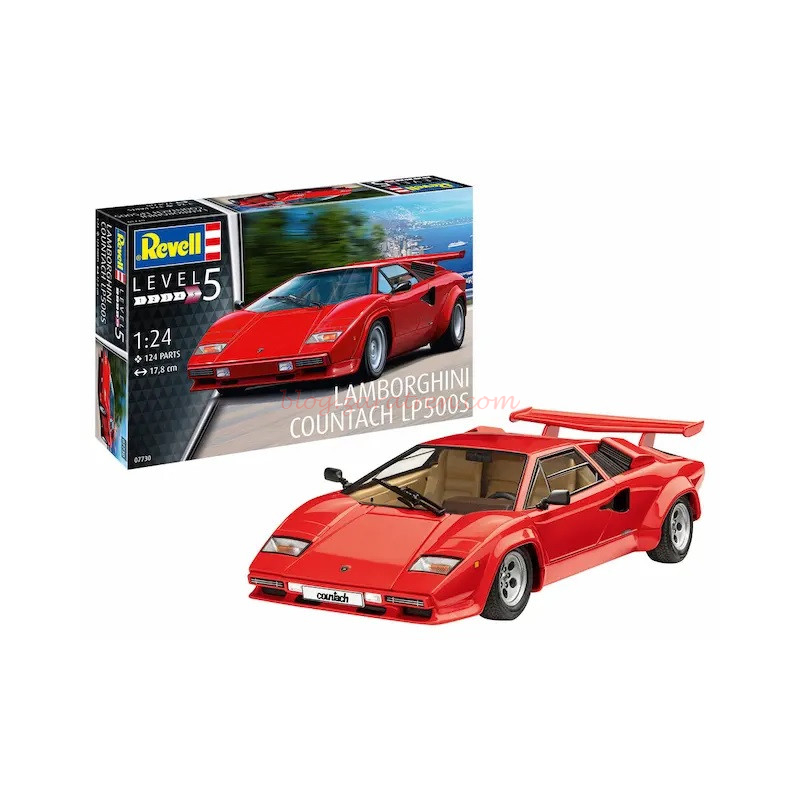 Revell – Coche Lamborghini Countach LP500S, Escala 1:24, Ref: 07730