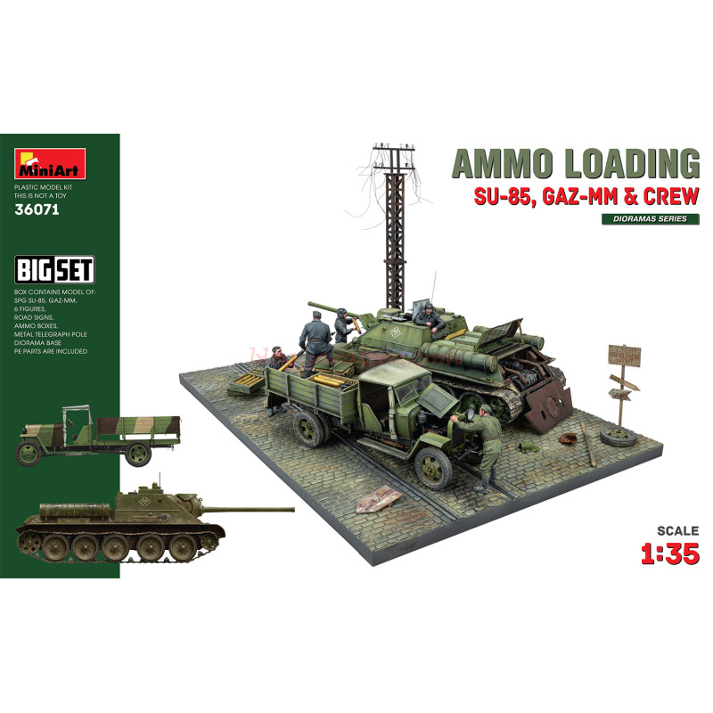 Miniart Models – Ammo Loading (SU-85, GAZ-MM & Crew), Escala 1:35, Ref: 36071