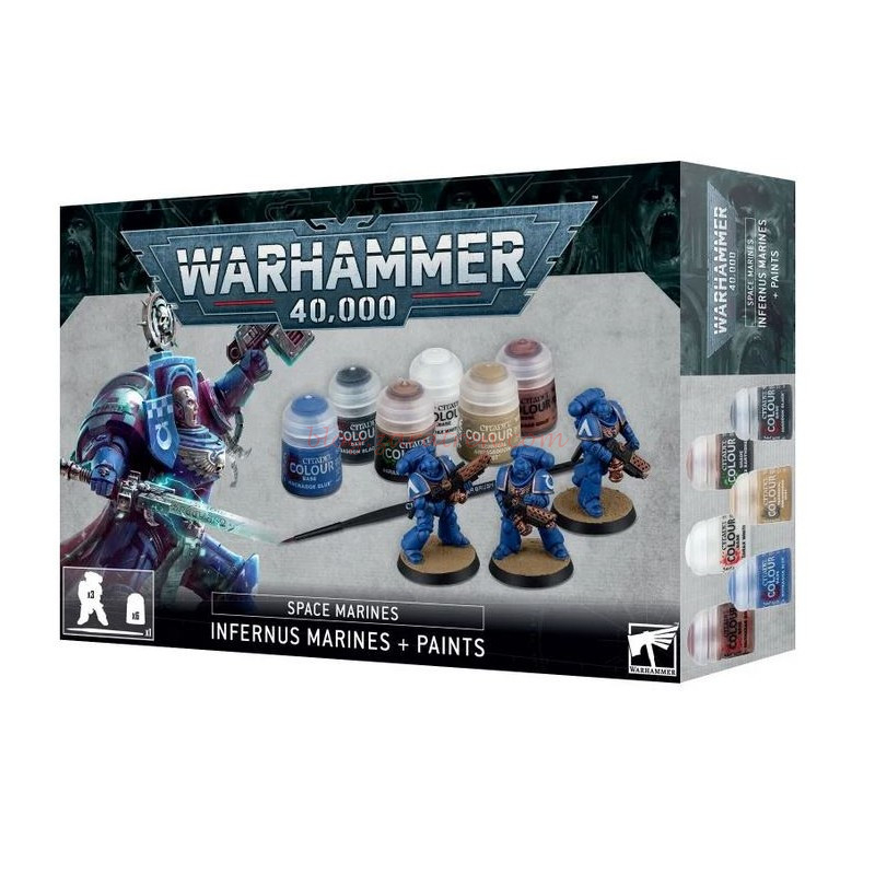 Warhammer 40.000: Space Marines, Infernus Marines + Paints Set. Ref: 60-11