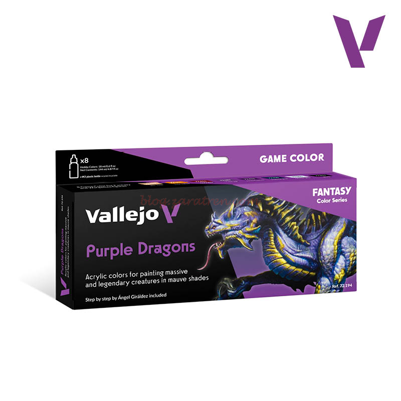 Vallejo – Set Purple Dragons, 8 botes de 17 ml. Ref: 72.194