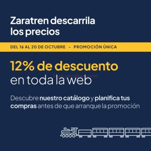  ¡Zaratren descarrila los precios con descuentos del 12% en toda la web!