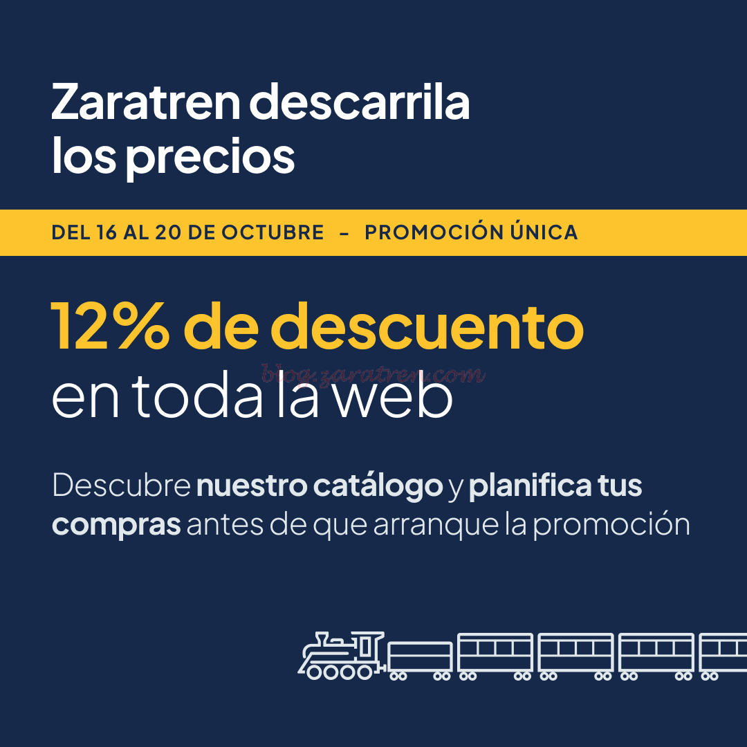 ¡Zaratren descarrila los precios con descuentos del 12% en toda la web!