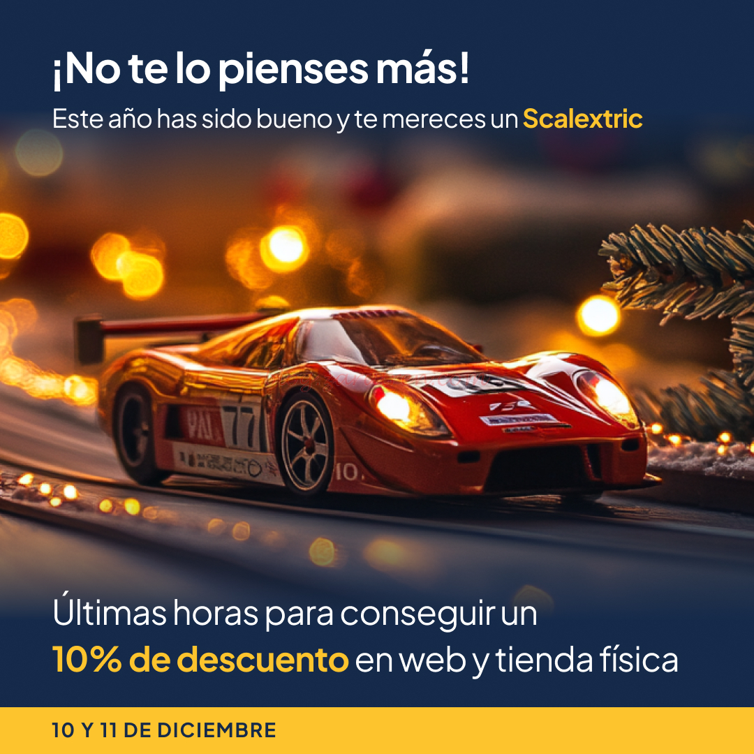 Descuento de un 10% de Descuento de las marcas Scalextric y Superslot, ultimas horas