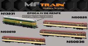 Mftrain - Locomotora Serie 321 y Coches estrella 8000, diferentes matriculas.