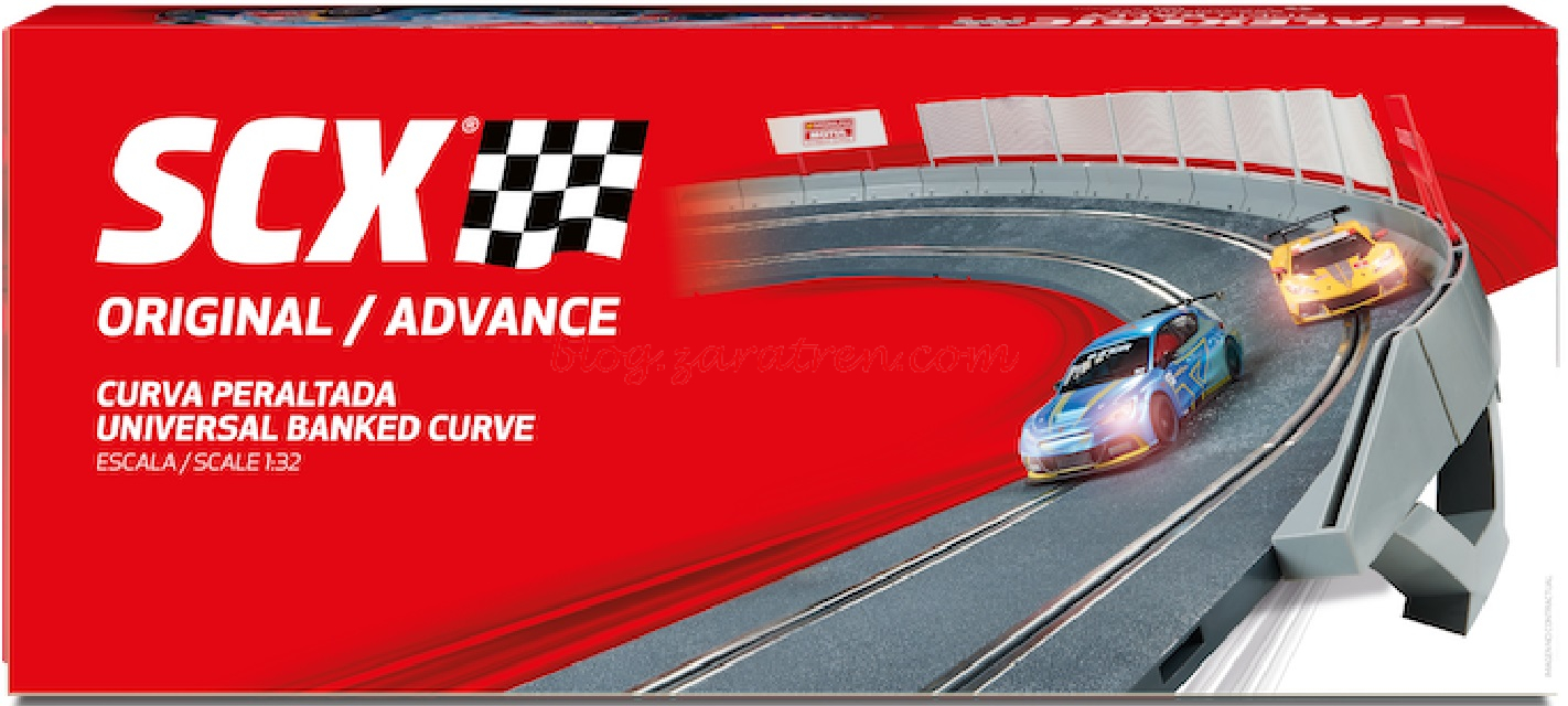 Curva peraltada, Original/Advance, Escala 1/32. Marca Scalextric, Ref: U10537X100