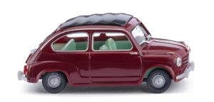 Wiking - Fiat 600, Color Rojo vino, Escala H0, Ref: 009908