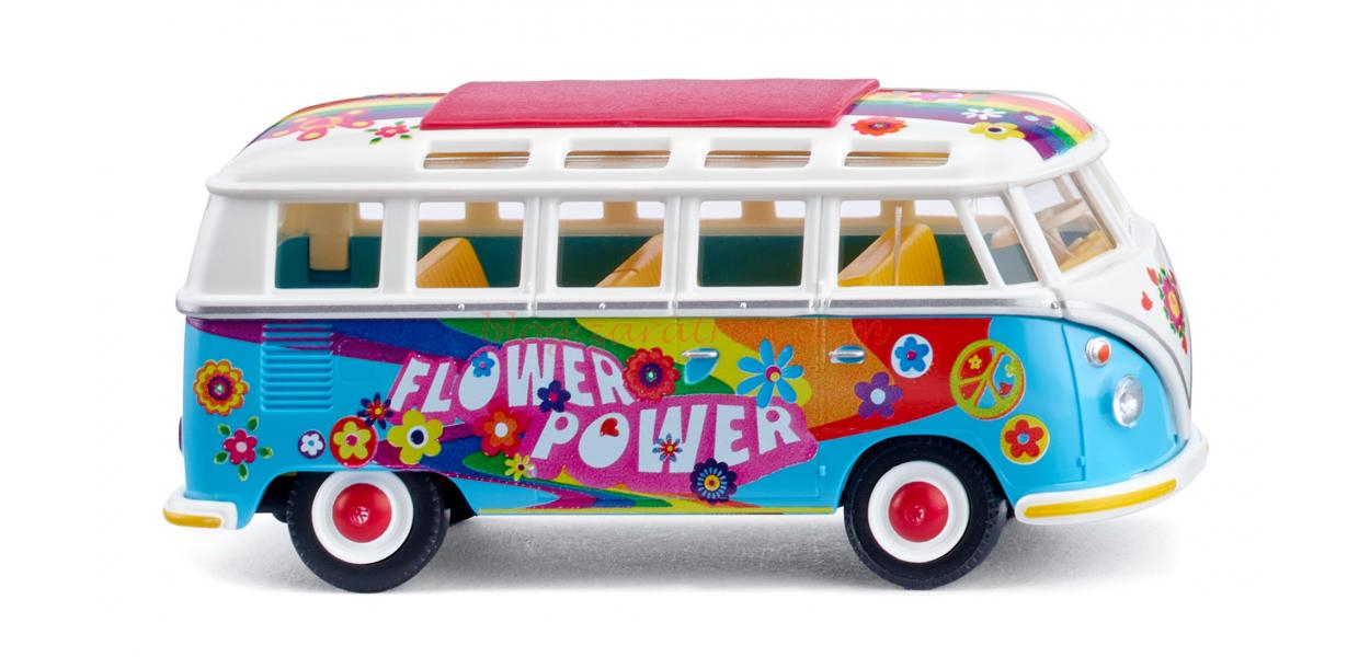 Wiking – Furgoneta VW T1 Sambabus «Flower Power», Escala H0, Ref: 079744.