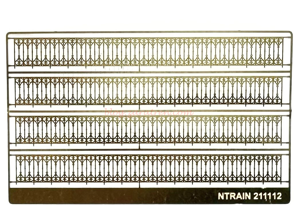 N-Train – Conjunto de vallas de latón clásicas (248 mm), modelo 2, Escala N, Ref: 211112.