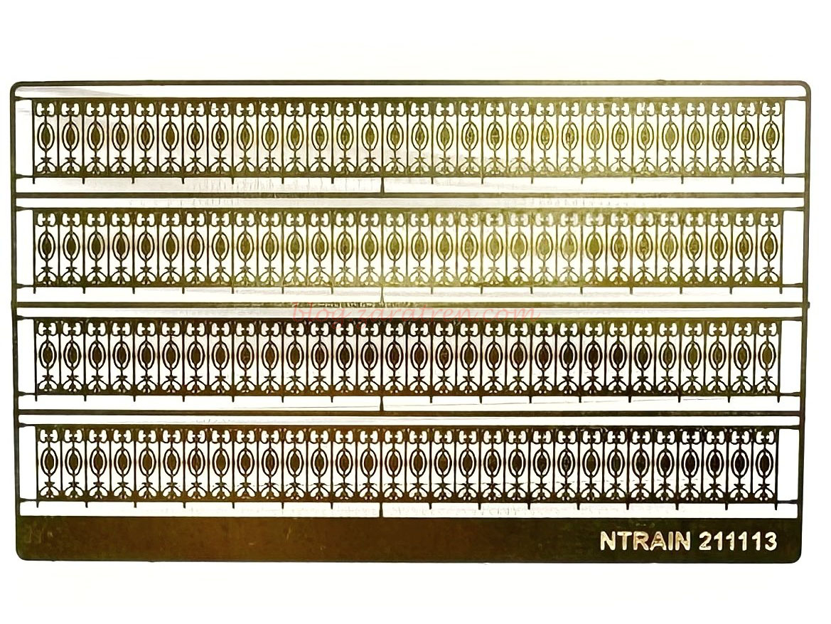 N-Train – Conjunto de vallas de latón clásicas (248 mm), modelo 3, Escala N, Ref: 211113.