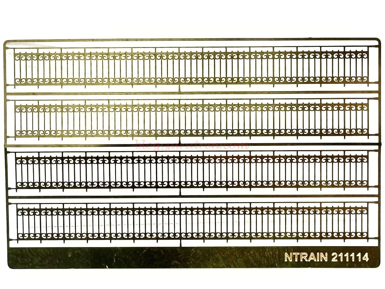N-Train – Conjunto de vallas de latón clásicas (248 mm), modelo 4, Escala N, Ref: 211114.