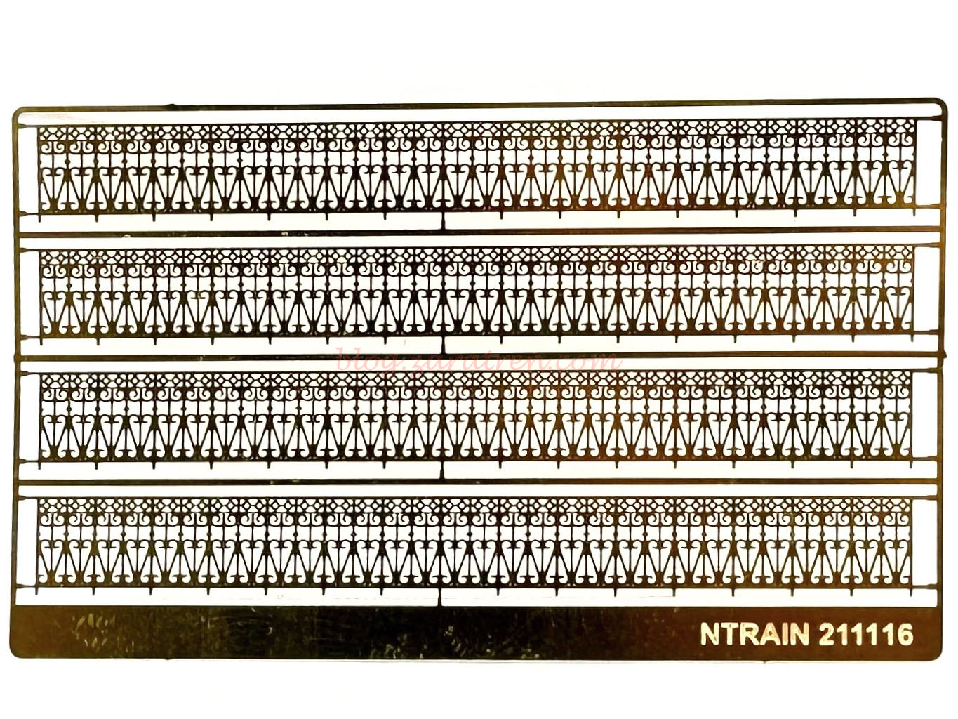 N-Train – Conjunto de vallas de latón clásicas (248 mm), modelo 6, Escala N, Ref: 211116.