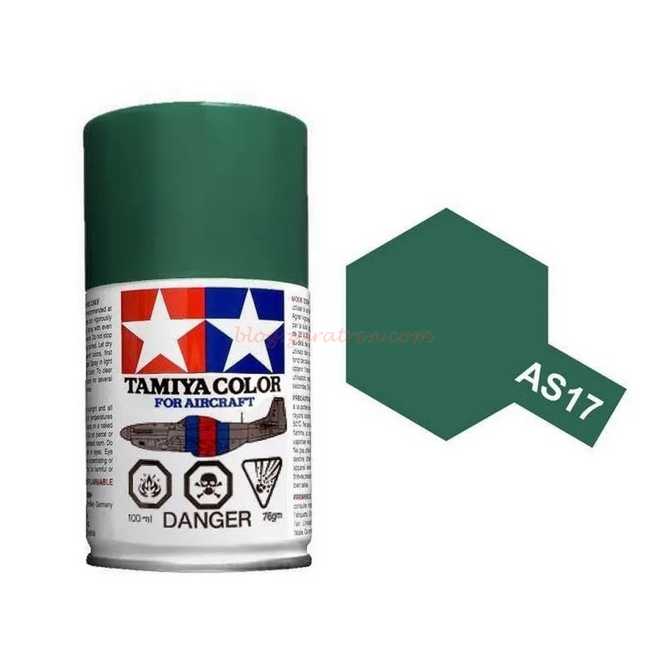 Tamiya – Spray Dark Green (IJA), Bote de 100 ml, ( 86517 ), Ref: AS-17.