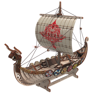 MR. Playwood - Barco Drakkar Vikingo "Battle Dragon", Madera Contrachapada, Kit de montaje, Ref: 59610113.