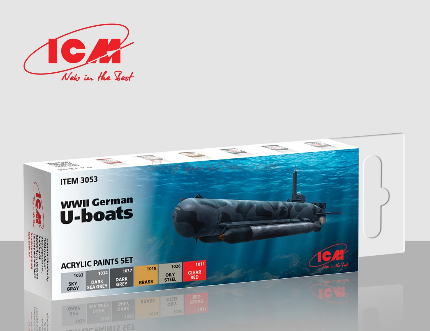 ICM – Set de pintura Acrílica, WWII German U-boats, 6 Botes, Ref: 3053