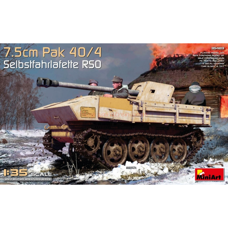 Miniart Models – Tanque PaK 40/4 auf gep. Selbstfahrlafette RSO, Escala 1:35, Ref: 35483