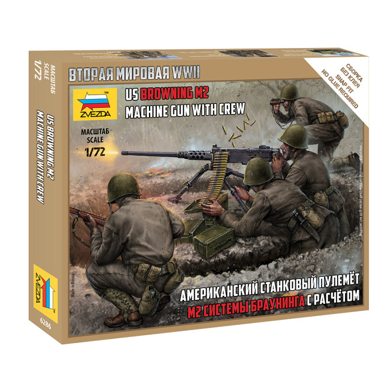 Zvezda – La ametralladora Browning M2 de EE.UU. con la Tripulación, Escala 1:72, Ref: 6286.