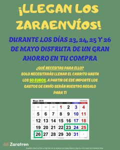 ¡LLEGAN LOS ZARAENVIOS A ZARATREN.COM!