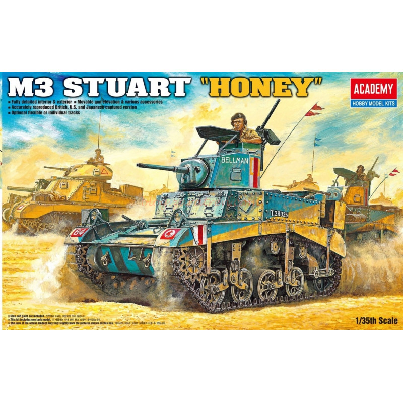 Academy – Tanque M3 STUART «HONEY», Escala 1:35, Ref: 13270.