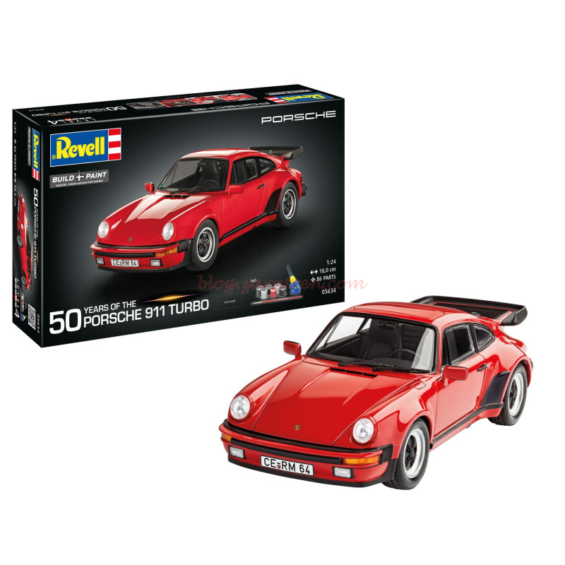 Revell – Coche Porsche 911 Turbo 50 Aniversario, Escala 1:24, Ref: 05634.