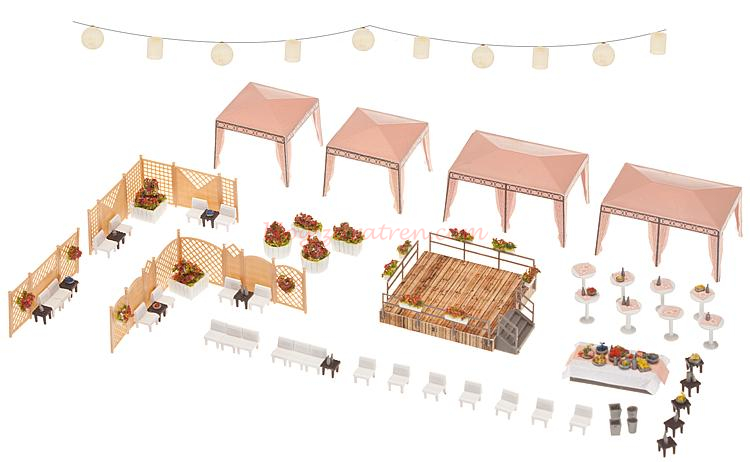 Faller – Decorativa completa para fiesta en jardín, Escala H0. Ref: 130478.