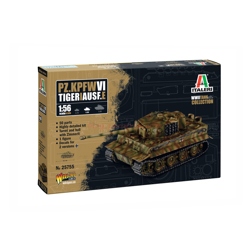 Italeri – Tanque Pz. kpfw. VI Tiger I Ausf. E, Escala 1:56, Ref: 25755.