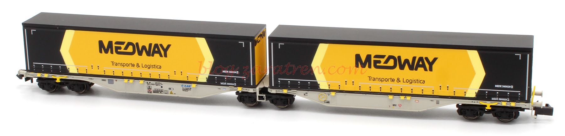 Mftrain – Plataforma Portacontenedores Articulada Sggrss, 90′ AAE Medway, Epoca VI, Escala N. Ref: NWMFT4