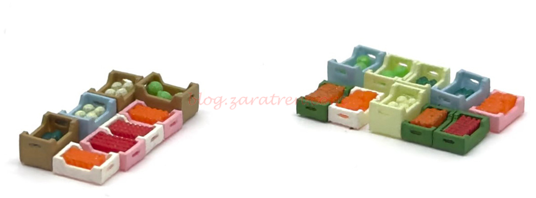 87Train – Cajas de frutas y verduras surtidas, 18 unidades, Escala H0, Ref: 221127.