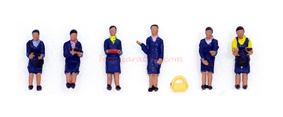 Kato – Azafatas de Renfe (AVE) en cabina, Seis figuras, Escala N. Ref: 24-280.