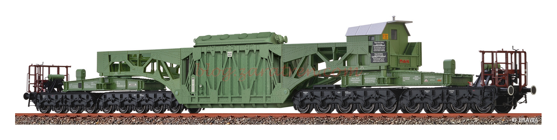 Brawa – Vagón plataforma de servicio pesado tipo Uaai 672.9, RWE, DB, Epoca IV, Escala H0. Ref: 51278.