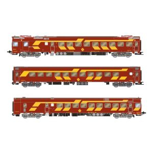 Arnold - Automotor eléctrico serie 444, unid. 444-004, dec. rojo/amarillo, Epoca IV, Analógico, Escala N. Ref: HN2616.