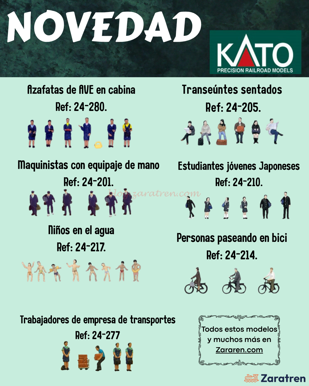 Kato – Decoración Escala N, figuras y andenes.