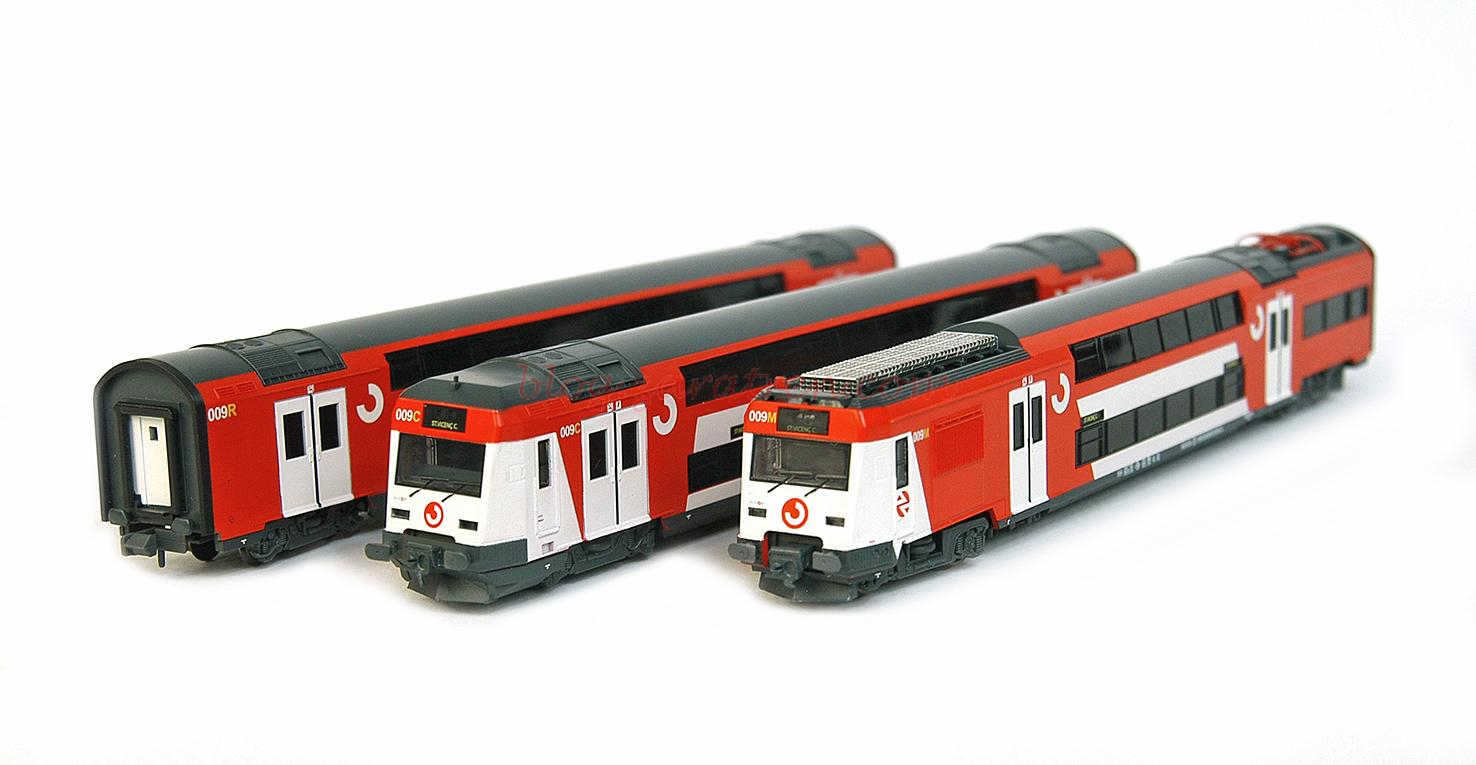 Tren Automotor UT451, Dos pisos, Versión Rojo-Blanco, Analógico, Escala N. Marca IH, Ref: IH-T018.