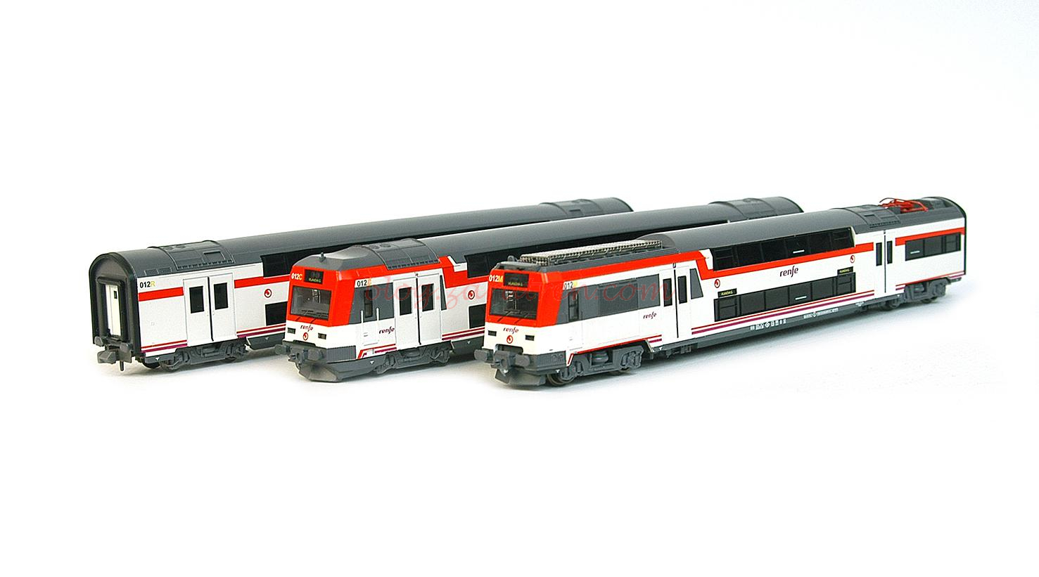 Tren Automotor UT451, Dos pisos, Versión Rojo-Blanco-Pantone, Analógico, Escala N. Marca IH, Ref: IH-T019.