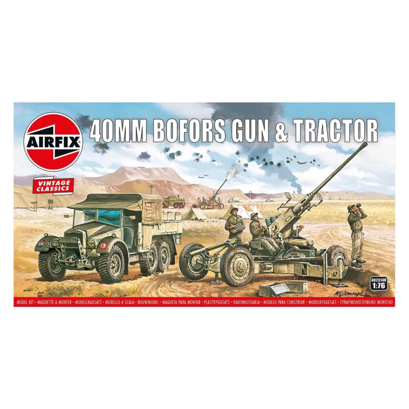 Airfix – Cañón y Tractor Bofors de 40 mm, Escala 1:76, Ref: A02314V.