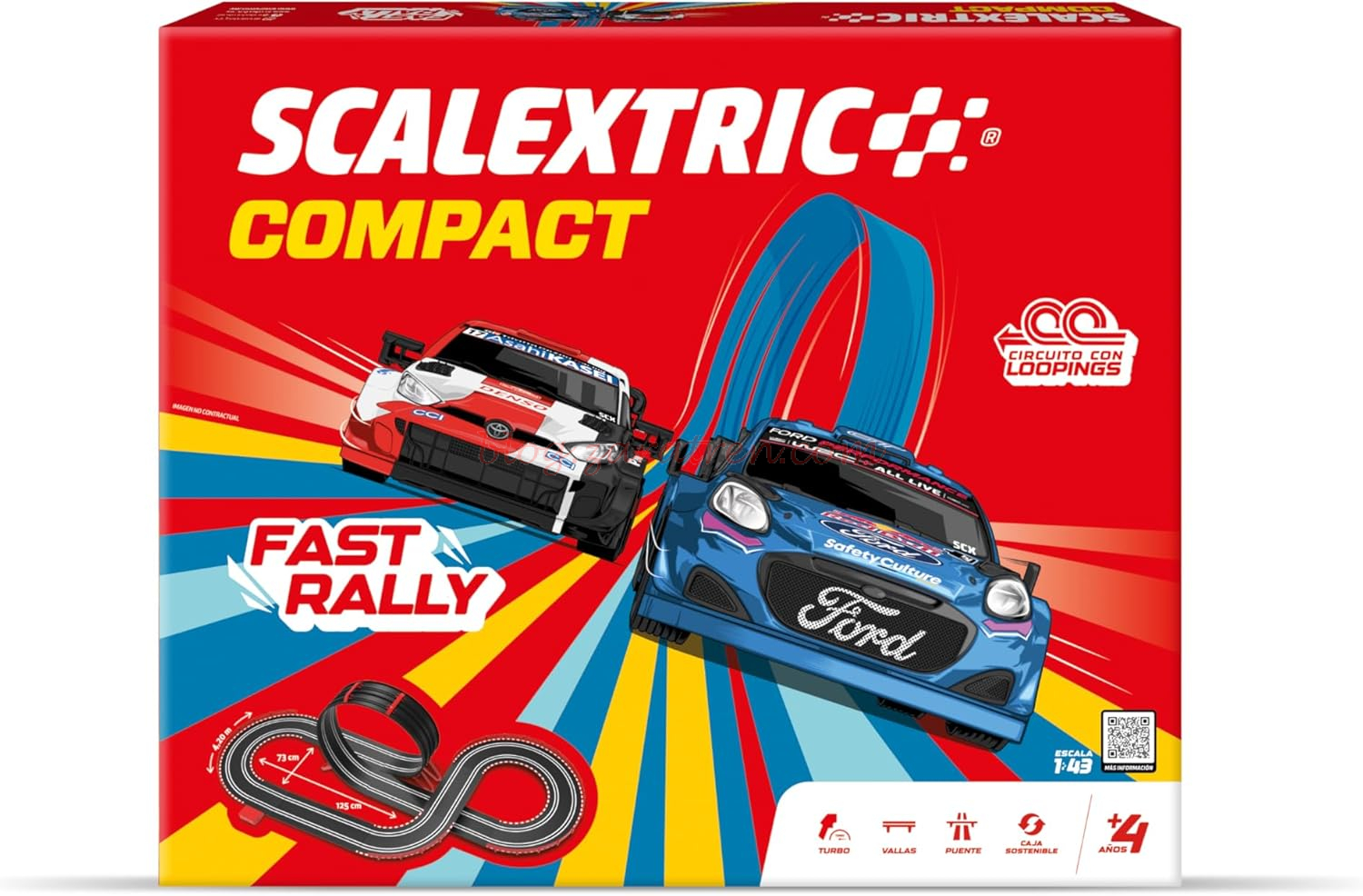 Scalextric – Fast Rally, Escala 1/43 Compact, Ref: C10583S500.