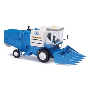 Busch - Cosechadora Harvester Progress E514 con cortadora de maíz, Color Azul, Escala H0, Ref: 40184.