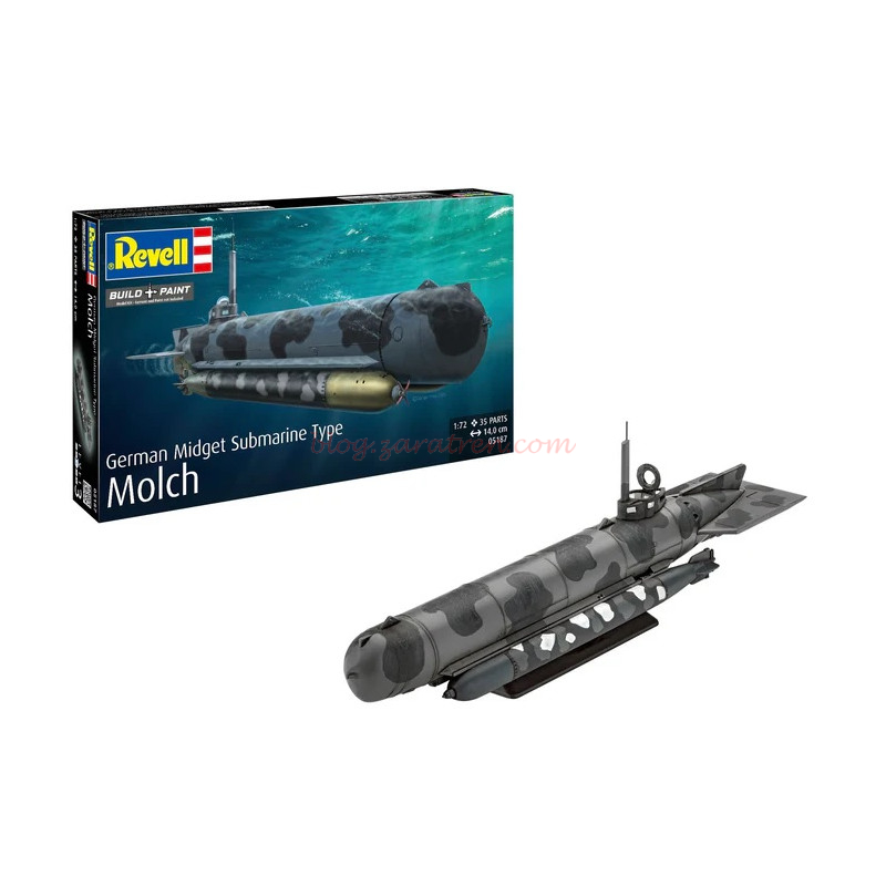 Revell – Submarino alemán Midget Tipo Pig, Escala 1:72, Ref: 05187.