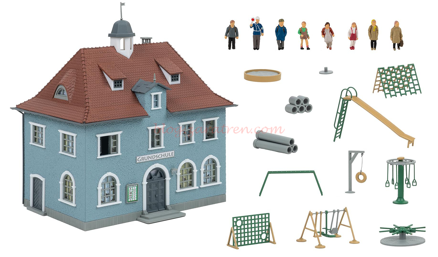 Faller – Colegio internado con columpios y personajes, Epoca IV, Escala H0. Ref: 190087.