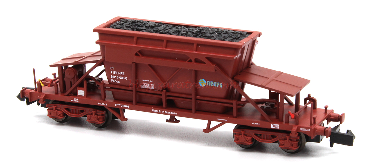 Mftrain – Tolva TT9, Color óxido, galleta amarilla/azul, Renfe, Epoca IV. Ref: N34924